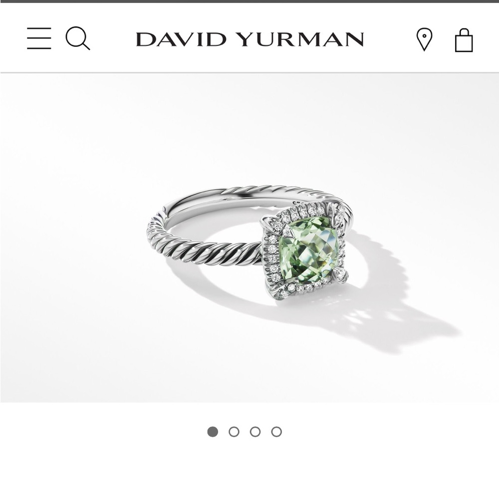 David Yurman Prasiolite & Diamond Ring